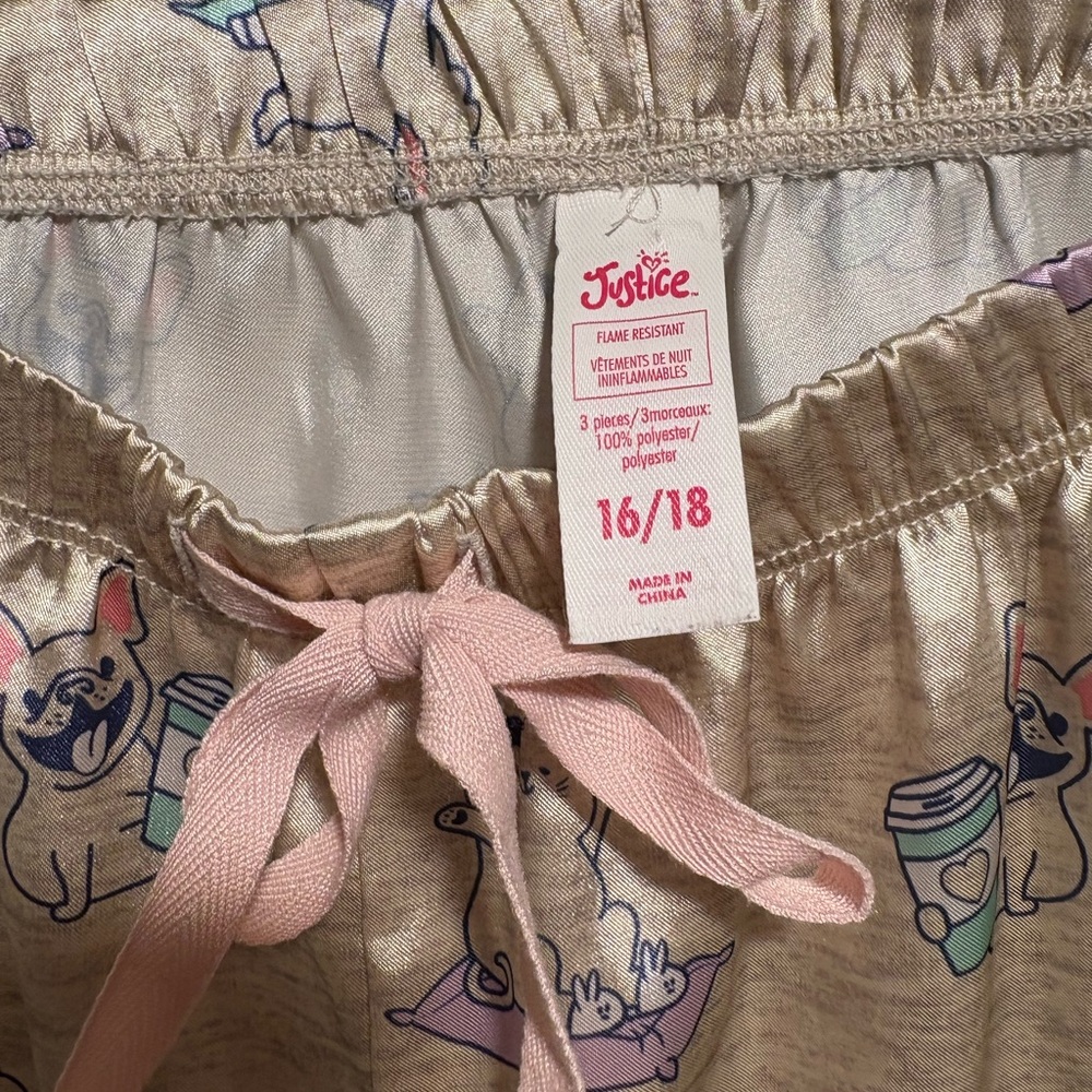 Justice Cream Pajama Pants with dog print - Picture 3 of 3